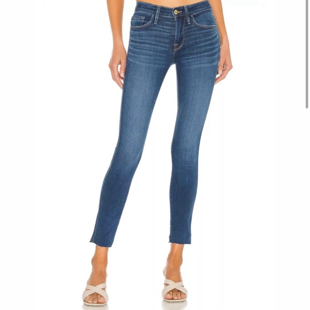 FRAME | Le Skinny de Jeanne Crop Decades Blue Jeans Size 28